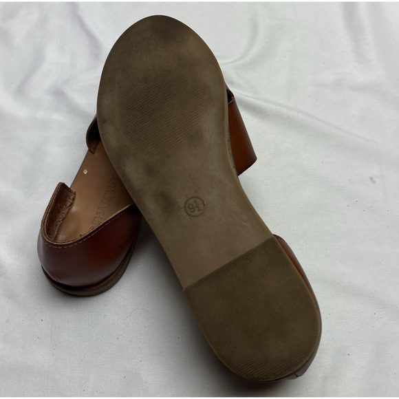 Cynthia Rowley Fiona Cognac 9.5 M Vegan Leather Cross Strap Slip On Sandals - Picture 8 of 8